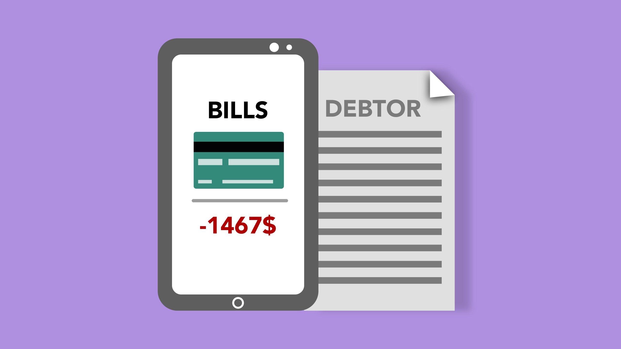 Illustration smartphone carte bancaire factures paiement récurrent